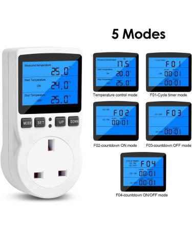 Diymore 220V Digital Temperature Controller Thermostat with Backlight LCD Screen - Ideal for Greenhouse, Farm, and Terrarium - Buy Online on GoSupps.com