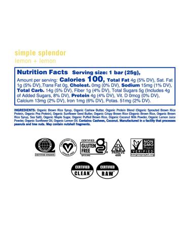 GoMacro Organic Vegan Mini Snack Bars - Lemon + Lemon 0.90oz (24 Count) - Buy Online on GoSupps.com