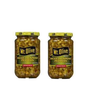 Mt. Olive Diced Jalapeno Peppers Net Wt. 12 FL OZ Pack of 2