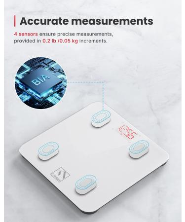FITINDEX Smart Scale - Digital Bathroom Scale for Body Weight, Body Fat, BMI, Muscle | Bluetooth Body Composition Health Monitor - White - Buy Online on GoSupps.com