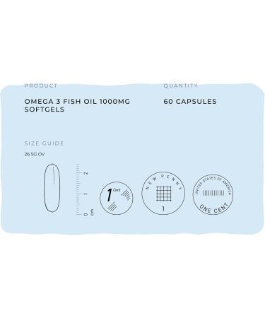 Fitness Health Omega 3 Soft Gels Capsules Fish Oil 1000MG - Essential Nutrient for Optimal Health - Supports Normal Heart Function - Purified Water - Made in The UK - (60 Capsules) 60 Count (Pack of 1) - Buy Online on GoSupps.com