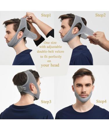 Upgraded Grey Anti-Snoring Chin Strap for CPAP Users - Adjustable & Comfortable Chin Strap to Prevent Snoring - Medium Size - Buy Online on GoSupps.com