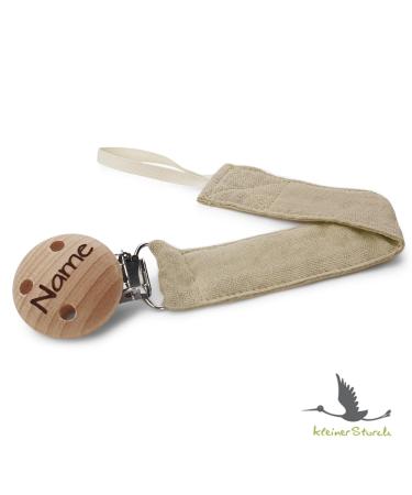 Personalized Smallerstork Fabric Pacifier Band | Custom Engraved Name | Baby Pacifier Chain Gift for Birth & Baptism | Many Colors Available - Buy Online on GoSupps.com