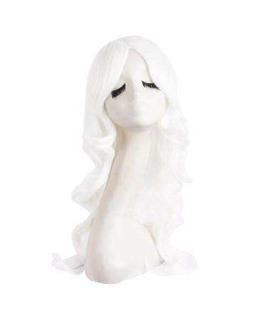 MapofBeauty Charming Synthetic Fiber Long Wavy Hair Wig Women's Party Full Wigs (White) - Buy Online on GoSupps.com