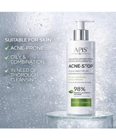 Apis Daily Acne Face Wash for Oily & Combination Skin - Moisturizing Cleansing Milk for Face with Green Tea and Aloe Extract - Soothing Acne Facial Cleanser & Sebum Remover - Clean Pores Effect - Buy Online on GoSupps.com