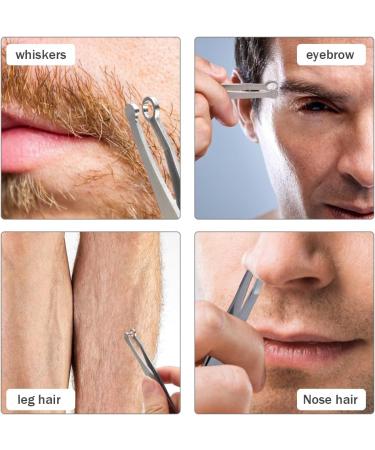UXELY 3pcs Stainless Steel Nose Hair Clippers - Universal Trimming Tweezers for Men & Women | Round Tip Nose Trimmer for Hair Brows & Sideburns (Silver - Buy Online on GoSupps.com