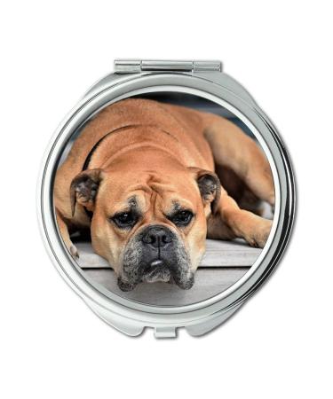 Mirror Compact Mirror Dog Animal Continental Bulldog Pet Animal Portrait Pocket Mirror portable mirror