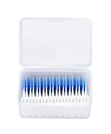 Soft silicone toothpicks 160 pieces of interdental brushes toothpicks between the teeth disposable toothpick cleaning brush for adults and children oral care tooth cleaning tools blue