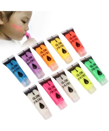 10 Pieces Fluorescent Nail Powder - DIY Body Art & UV Glow Makeup | Neon Black Light Body Paint for Face & Body - Buy Online on GoSupps.com