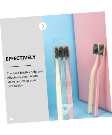 CLISPEED 6pcs Adult Stiff Charcoal Toothbrushes - Enhanced Oral Care & Cleaning - Buy Online on GoSupps.com