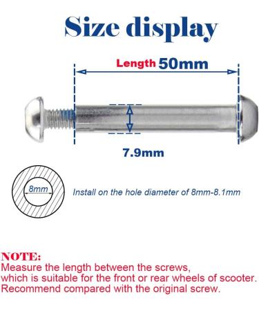 OTFAITP M8 Carbon Steel Axle Allen Screw Bolt Set for Stunt Scooter - 800+lb Capacity - Buy Online on GoSupps.com