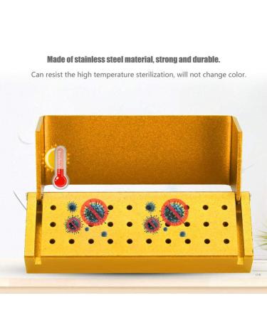 Buy Dental Autoclavable Box - 30 Hole Disinfection Holder for Dental Drill Tools - Aluminum Golden | International Shipping - Buy Online on GoSupps.com