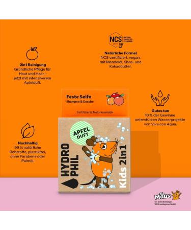 Hydrophil Shampoo & Shower 2in1 apple 60 g - Buy Online on GoSupps.com