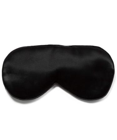 Fishers Finery 25 Momme Mulberry Silk Sleep Mask | Prevents Wrinkles | Travel Mask (Black) 1 Count (Pack of 1) Moonless Night