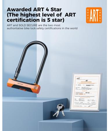 Sportne High-Safety Bicycle Lock - 18mm Anti-Theft Iron Lock with Key & 12mm x 1.8m Steel Cable | Certified Security for Ebikes - Buy Online on GoSupps.com