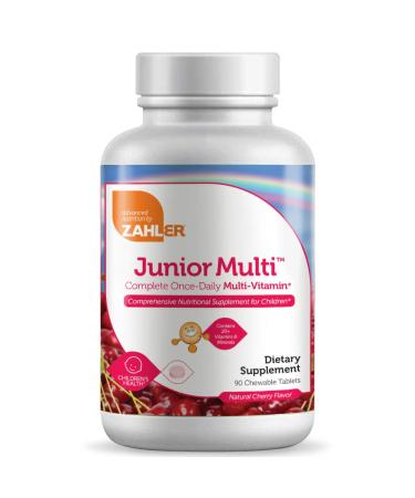 Zahler Junior Multi Complete One-Daily Multi-Vitamin Natural Cherry Flavor 90 Chewable Tablets