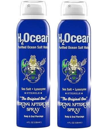 H2Ocean Piercing Aftercare Spray, 4 Fluid Ounce (2 Pack)