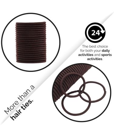 12 PCS BROWN Elastic Hair Bands 3mm Elastic Hair Ties Ponytail Holders Bulk Hair Ties No Metal Gentle Elastics for Women Men Girls Kids (Brown) - A2THIBRO - Buy Online on GoSupps.com