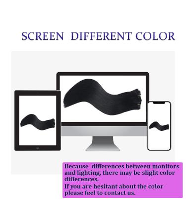 SIVSV 18 Inch Jet Black Clip in Human Hair Extensions - Remy Seamless Clip ins for Women - 100g Double Weft - 8pcs/Set - Buy Online on GoSupps.com