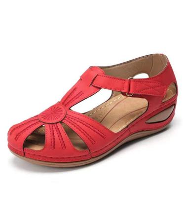 Creev ladies wedges flower greases casual comfort adjustable sandals comfortable women girls comfortable hollow round toes soft sandals 04.44 (1 35 EU) 7 34 EU