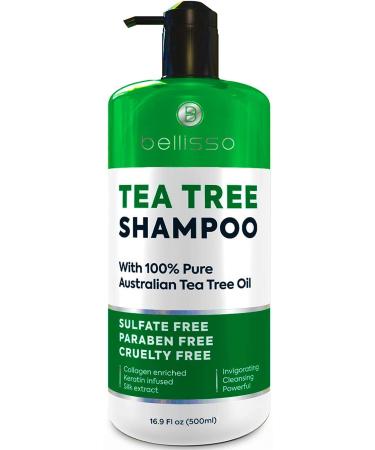 Tea Tree Oil Shampoo - Sulfate and Paraben Free with Collagen Keratin - Ideal for Women and Men with Oily Hair and Scalp Buildup - Anti Dandruff Treatment for Itchy Dry Scalps Salon Grade Products