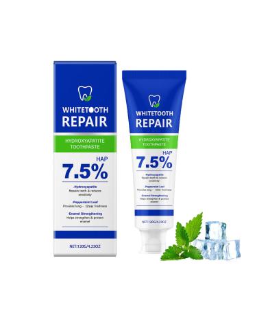 homomdy Hydroxyapatite toothpaste 75 hydroxyapatite toothpaste protects tooth enamel and relieves sensitivity natural whitening longlasting freshness with mint flavor mild formula 1pcs