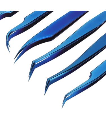 Premium 8-Part Steel Eyelash Extension Tweezers Set - Precision Fine Pointed Tools for Professionals - Buy Online on GoSupps.com