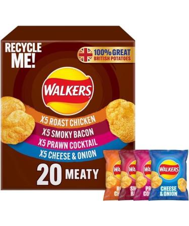 Walkers Variety Multipack Crisps Bundle 40X25G Multipack Of Walkers Classic And Meaty Variety Crisps Contains 7 Flavours - Buy Online on GoSupps.com
