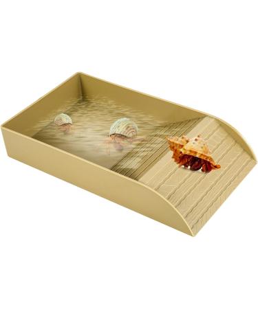 Alongen Tortoise Water Dish Tortoise Food Dish Anti Slip Reptile Pool Bowl with Ramp Reusable Reptile Pool Tortoise Habitat Accessories for Turtles Horned Frogs and Lizards(Brown) - Buy Online on GoSupps.com
