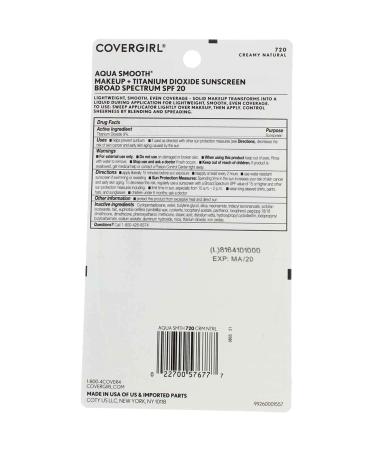 CoverGirl Smoothers AquaSmooth Compact Foundation Creamy Natural 720 0.40 oz - Pack of 4 | Long-lasting Coverage | Lightweight Formula - Buy Online on GoSupps.com