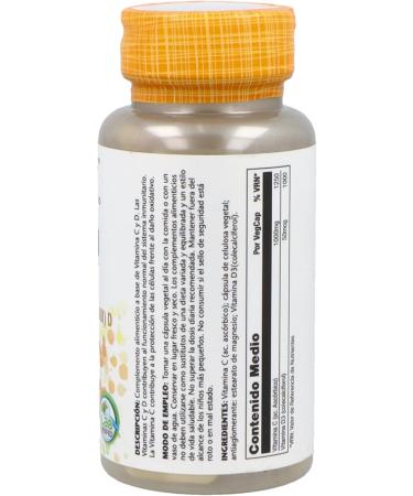  SOLARAY SOLARAY Vitamin C & D 1000 mg C & 50 mcg D suitable for vegetarians Vegcaps 200 g 60 units - Buy Online on GoSupps.com