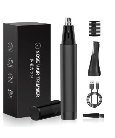 Ear and Nose Hair Trimmer Professional Men's Nose Hair Trimmer Set Type-C USB Rechargeable Nose Hair Trimmer Low Noise Painless Trimming of Nose and Facial Hairs IPX5 Waterproof Easy to Clean
