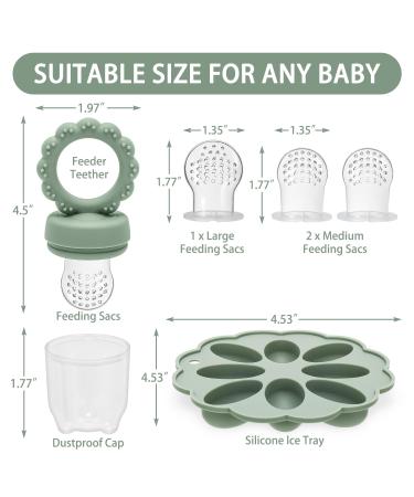 CLDY BPA-Free Baby Food Storage Container - Silicone Fruit Dispenser & Teething Ice Cream for Babies 3+ Months - Green Flower (1 Pack) - Buy Online on GoSupps.com