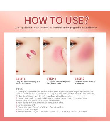  SONGVISON Liquid Blusher Beauty Long-Lasting Liquid Blush for High Pigmentation Color Waterproof Makeup Touch Up Matte Eyeshadow Makeup Stick #3 in Pink - Buy Online on GoSupps.com