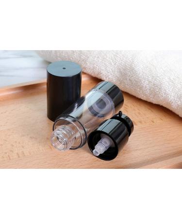 3x Black Airtight Refillable Plastic Bottles (50ml) for Creams Lotions Toners & Travel Ideal for Cosmetics & Hygiene - Buy Online on GoSupps.com