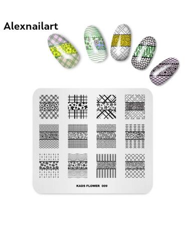 4PCS Nail Art Stamping Plates Set - Christmas Flower Grid Design Stencils with Polish Stamper | Multi-Pattern Nail Art Templates for DIY Manicure - Buy Online on GoSupps.com