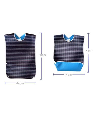 Mingze Waterproof Bibs for Adults - Washable Apron with Crumb Catcher Perfect Clothing Protection for Men Women & Seniors (Blue) - Buy Online on GoSupps.com