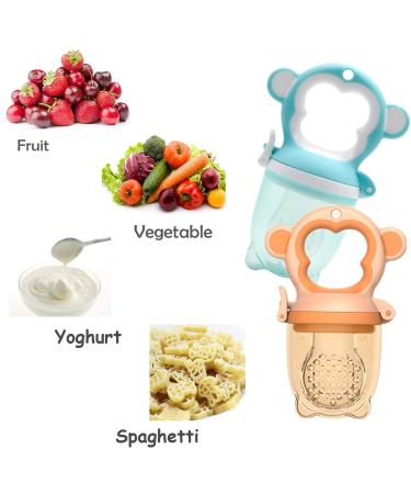 Silicone Baby Fruit Feeder with Mesh Pacifier Teethers - Blue Silicone Nipple, Popsicle Mold for Infants Teething - Fresh Food Feeder for Babies - Buy Online on GoSupps.com