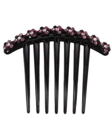 DOITOOL 1pc French Twist Hair Comb Hair Brush for Women Flower Hair Clips for Women Crystal Hair Side Comb Hair Combs French Twist Comb Large Bridal Girl Rhinestones Hair Accessories Bride