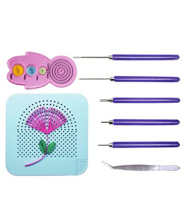 8 Pieces Quilling Kits Paper Quilling Tools Quilling Knitting Board Quilling Needles Quilling Curling Coach Paper Craft DIY Tools Assorted Sizes Rolling Curling Quilling Needle Pen XIWUMOER (Blue)