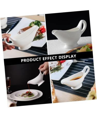 Zerodeko 1pc Sauce Hopper Porcelain Dipping Dish Milk Creamer Pitcher Syrup for Coffee Dining Gravy Boat Sauce Boat with Candle Kitchen Supplies Gravy Pitcher Jar Ceramics White Glass Salad White 20X6X12CM - Buy Online on GoSupps.com