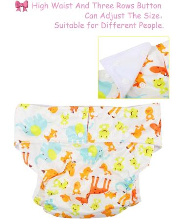 Cutieplusu Washable Pocket Diaper Cover - Adjustable Reusable Leak-Proof Breathable Adult Fabric Diaper - Cute Giraffe Design - Buy Online on GoSupps.com