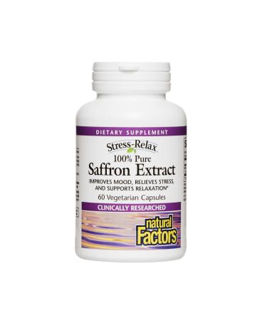 Natural Factors Stress-Relax 100% Pure Saffron Extract  60 Vegetarian Capsules