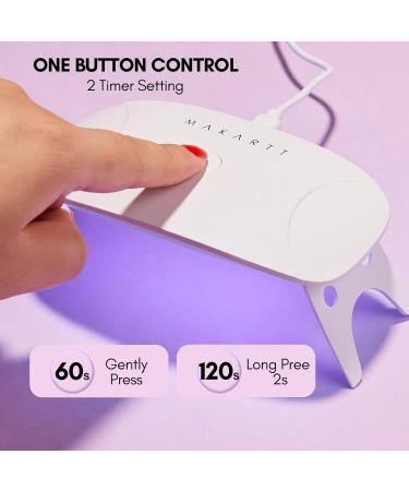 Makartt 8W LED Mini Nail Lamp | UV Nail Dryer with Timer and USB | Gel Nail Polish Light for Travel | White - Buy Online on GoSupps.com