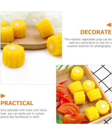 Alipis 18 Pcs Simulated Vegetables Mini Slice Mini Corns Slice Baby Formula Dispenser Corn Stalks Fake Corns Props Mini Decor Display Props Kitchen Decor Fake Lettuce Model Broccoli Pvc Yellowx3pcs 3.8x3.8cmx3pcs - Buy Online on GoSupps.com