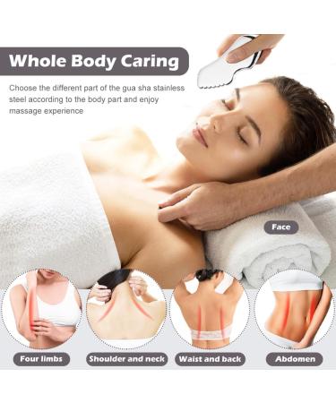 Premium Stainless Steel Gua Sha Facial Tool | Portable Skin Tightening & Massage | Upgrade Your Beauty Routine - Buy Online on GoSupps.com