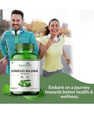 Simply Herbal Ginkgo Biloba 120mg with Bacopa Monnieri Extract Brahmi 380mg for Enhanced Focus Promotes Blood Circulation Supports Mental Clarity Memory and Learning 90 Capsules - Buy Online on GoSupps.com