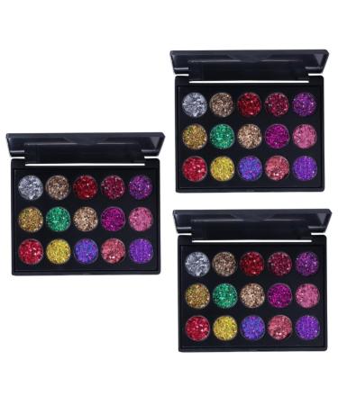 FOMIYES 3pcs 15 Eyeshadow Pallet Eyeshadow Matt Makeup Palette Eyeshadow Powder Eye Shadow Tray Diamond 1 count (Pack of 1) As Shownx3pcs