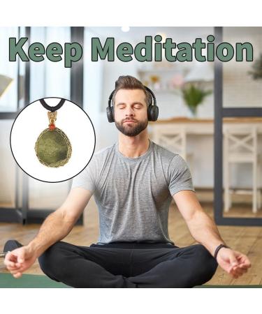 Raw Moldavite Crystal Necklace | 14K Gold Plated | Unique Czech Meteorite Tektite Birthstone Jewelry - Buy Online on GoSupps.com