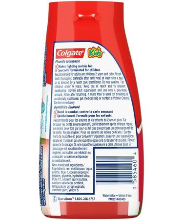 Colgate Kids Gel Toothpaste Watermelon Burst 100 mL (Pack of 1) With Fluoride Anticavity Formula Enamel Protection Teeth Whitening & Fun Flavor Kids Toothpaste Watermelon 100 ml (Pack of 1) - Buy Online on GoSupps.com